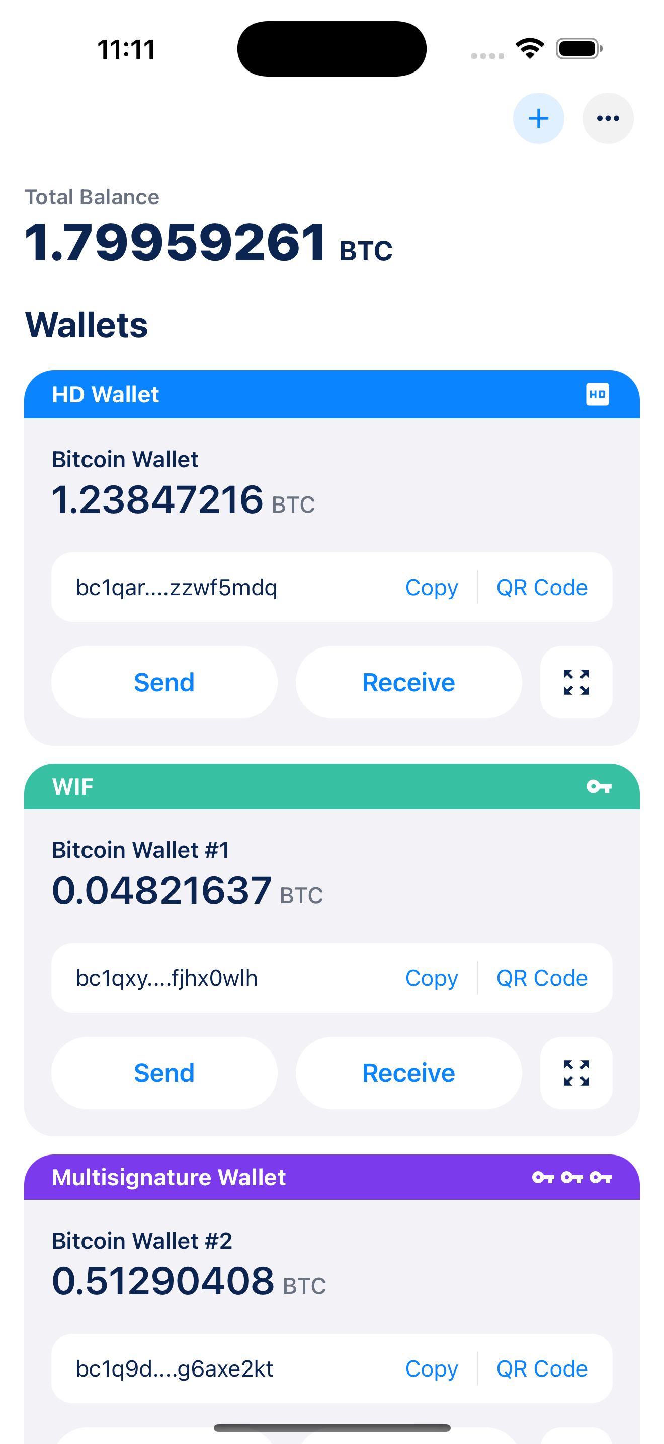 Aura wallet types — HD, single-key and multisignature